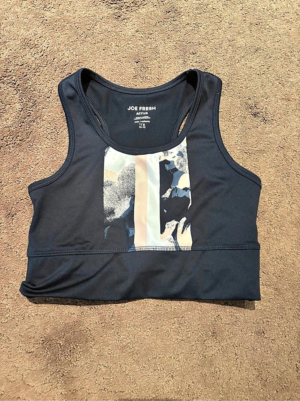 Joe Fresh Girls Tank Top in Black & Pink Size 10-12 Like New